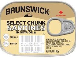 Brunswick Sardine Select Chunk In soya Oil 95g