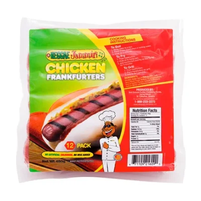 REGGAE JAMMIN CHICKEN FRANKFURTERS 480g