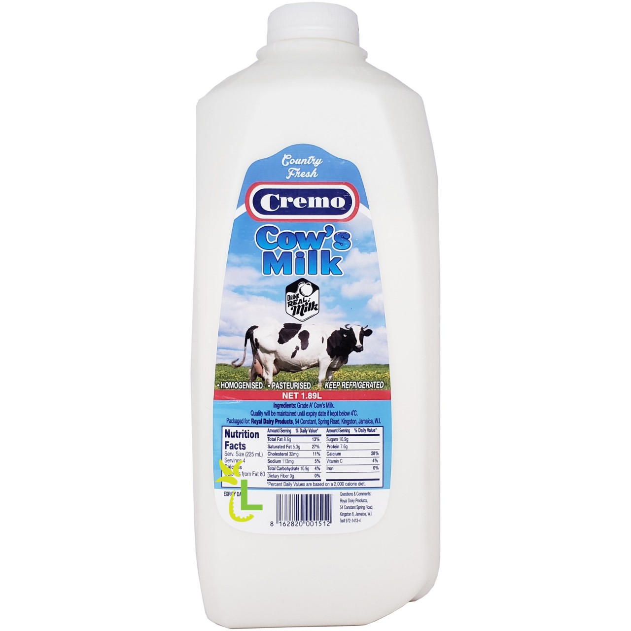 Cremo Cows Milk 1.89L